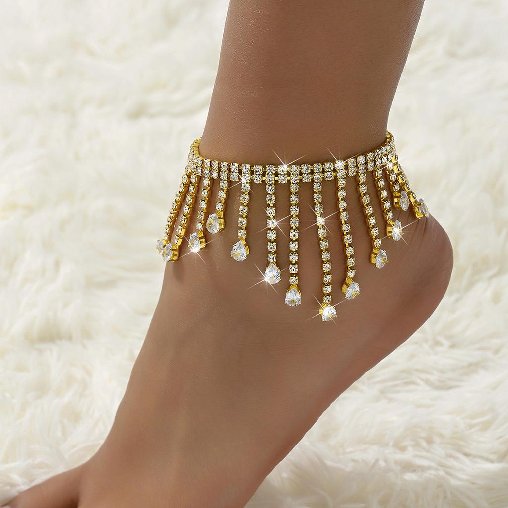 Fashion Fringed Anklet Summer Zircon Accessories Fashion Women'S Fashion Foot Accessories