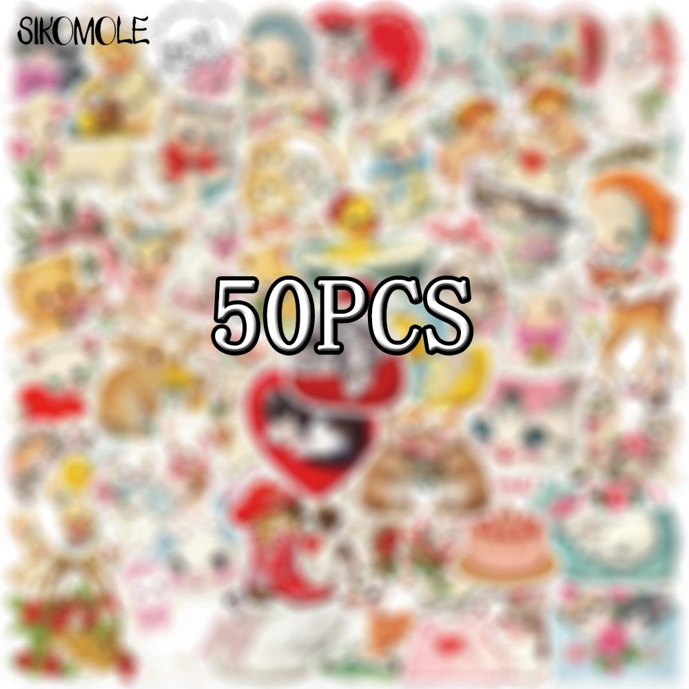 10 30 50Pcs Cartoon Vintage Animals Clipart Stickers Aesthetic Diy Kid Suitcase Skateboard Laptop Luggage Graffiti Sticker Decal