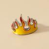 Hipster Personality Flame Ring Gothic Punk Vintage Aesthetic Yellow Fire Open Finger Ring Jewelry Gift for Women Men