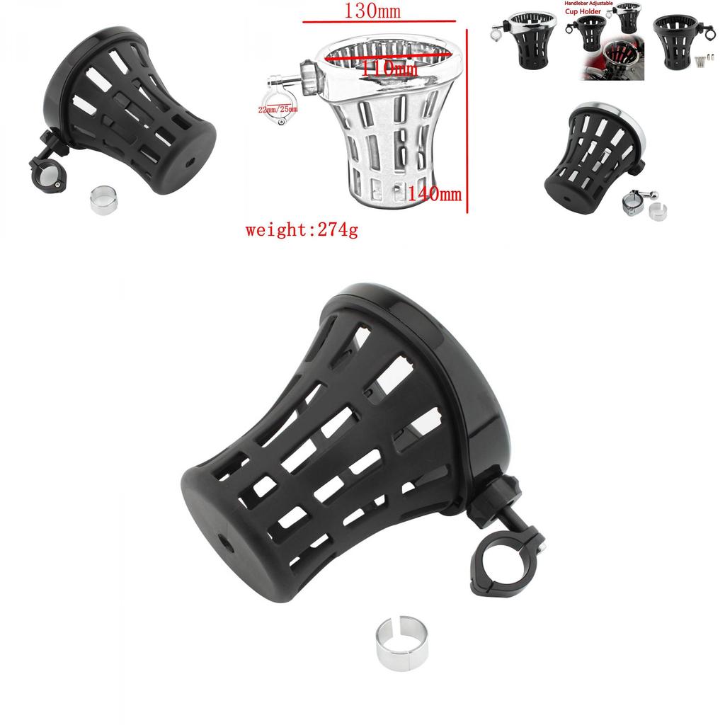 Stylish Universal Motorcycle Cup Holder With Versatile Fit For 21.8 To 25.4 Mm