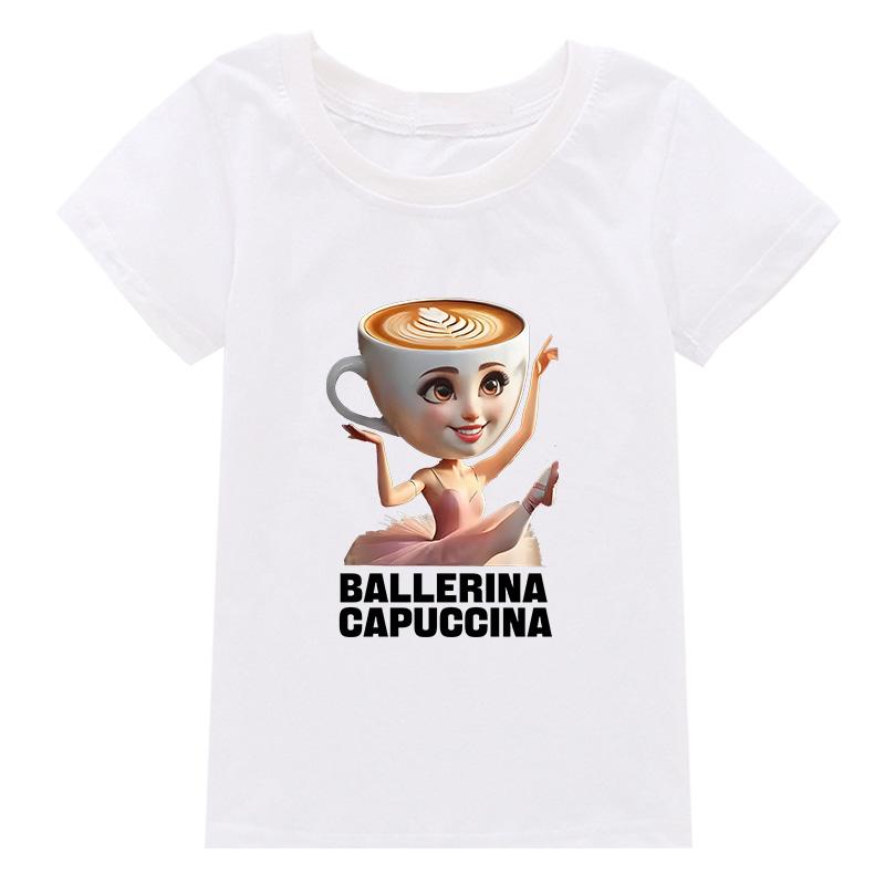 

Шапочка Балерина Капуччино Итальянский Маразм Смешной Мем Летний Хлопок Малышки Девочки Короткий Рукав Верхняя Одежда Мальчики Футболка Детская Одежда 130