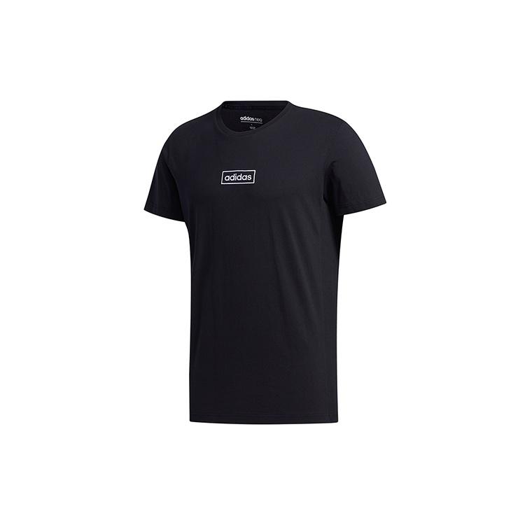 adidas neo M C Tee Sports Round Neck Short Sleeve Black Men s FP7467 S