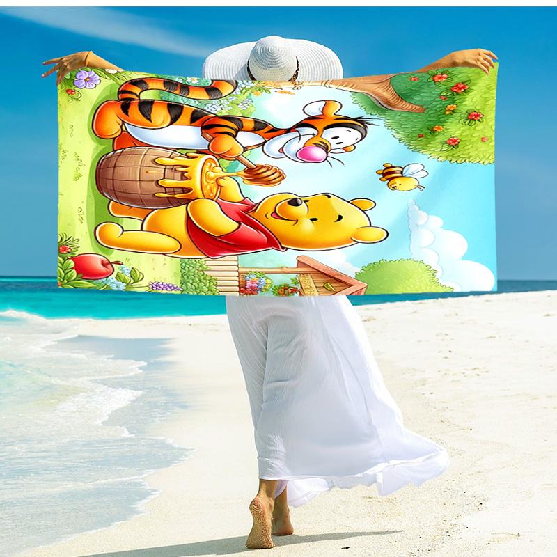 1pc Tiger Piglet Adventure beach towel,quick drying absorbent beach towel,outdoor sports swimming beach towel,Soft and comfortable Y7187