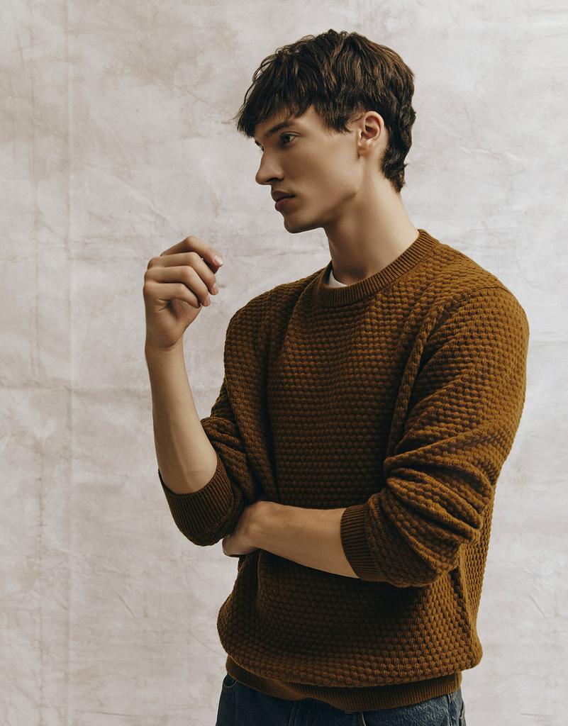 GIORDANO Texture Round Knit (7Gg) 054927 [3Color]