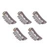 50pcs 6 Tips 6 Teeth Wig Snap Clip Metal Stainless Steel Hair Grips for Wigs Hair Extension