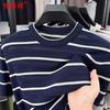 Hengyuanxiang Men's Striped Color-Block T-shirt