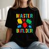 Master Builder Building Blocks Brick Master Builder TShirt Colorful Building Block Prints T Shirt Color Print Daily Life Tops