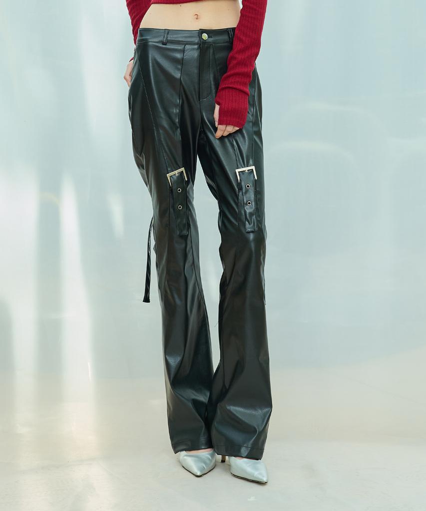 LARTIGENT L9 Buckle Bootcut Pants(Black)