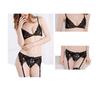 DREAMPARTY Sexy Lingerie Set for Women Garter and with Perforated and Sexy Lingerie Set 4-Piece (Bra, T-Back, Belt, Stockings) Underwear, Erotic,