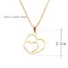 Stainless Steel Necklace For Women Man Hollow Double Heart Choker Pendant Charms Necklace Engagement Zircon