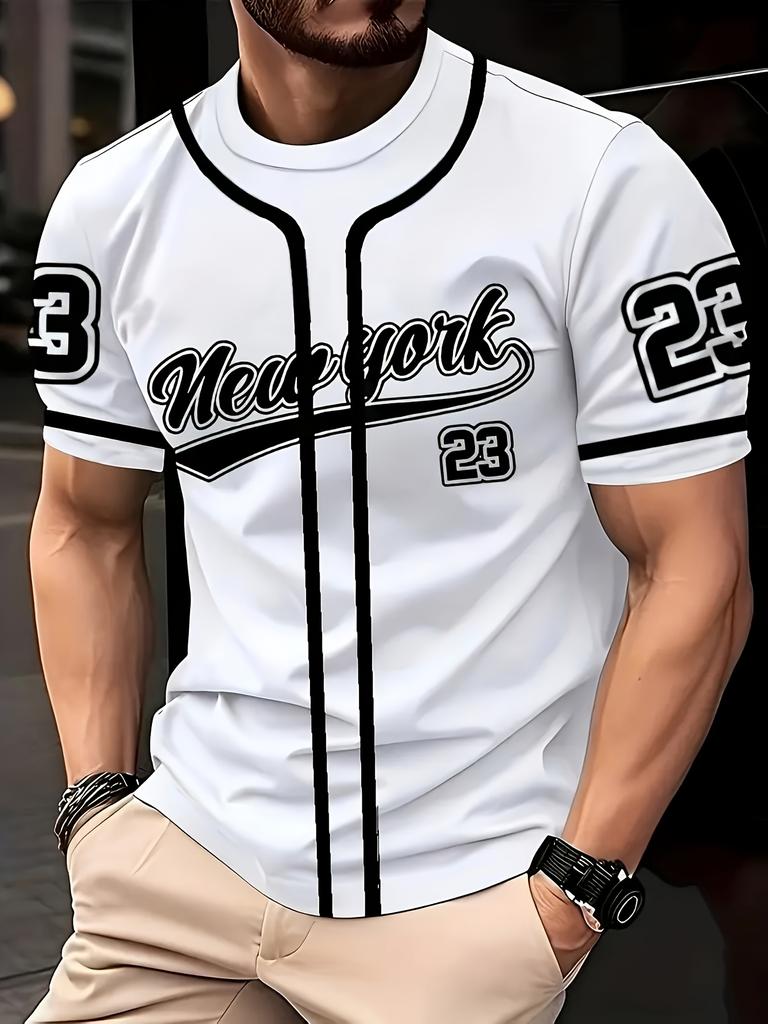 3D Digital 23 Digital Print Sporty Casual Fashionable Soft Comfortable and Lightweight Men's T-shirt for Summer 2025
