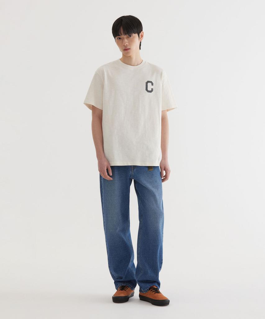 COVERNAT Slub Crack C Logo T-Shirt Ivory