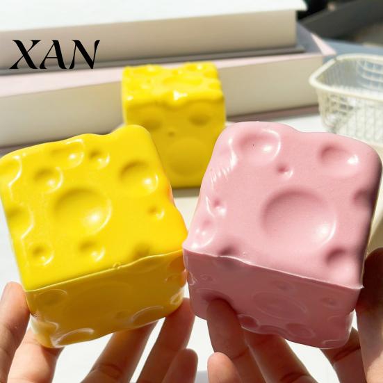 Adult Stress Toy Fake Cheese Squeeze Toy, Anxiety Relief Cube Sensory Relaxation Hand Slow Rising Pinch Home Office Tool Reliever