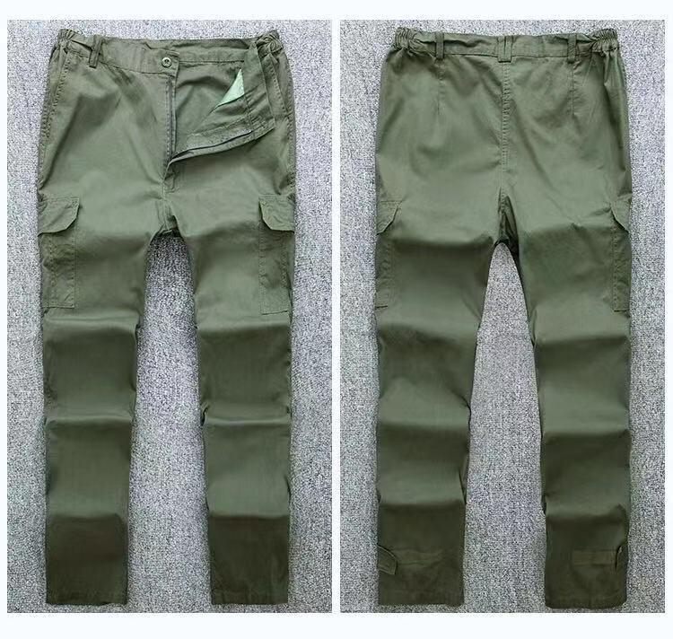 Men's Summer Workwear Set: Military Green, Camouflage, Long & Short Sleeve, Overalls for Construction, Security, Welding.