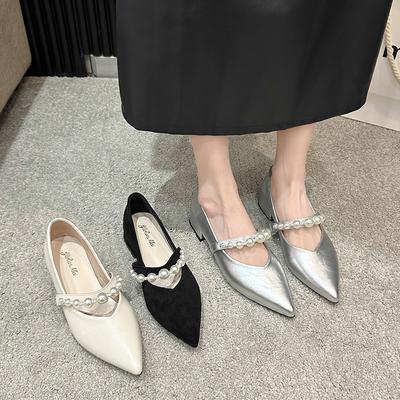Modne Nowe Damskie Luksusowe Perły Cyrkonie Lakierowana Skóra Damskie Czółenka Elegancki Szpiczasty Nosek Cienkie Wysokie Obcasy Damskie Buty na Imprezę Ślubne