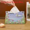 Tulip Leather Tissue Box With Multi Use Design For Car And Home Decor