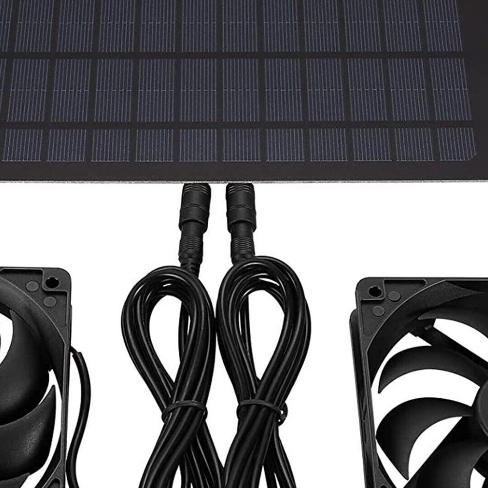 Cool Solar Powered Fan V W Waterproof Dual Exhaust Fan Note Outdoor Environments