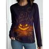 Autumn Long Sleeve Women's T-shirt Fashion Casual Long T-shirt Tops Halloween Spooky Ghost Printing OverSize Women's Clothing