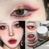 Creamy Soft Texture Eyeliner Gel Waterproof Matte Red with Blade Brush Soft Easy Coloring Cream Eyeliner Silkworm Cream Makeup