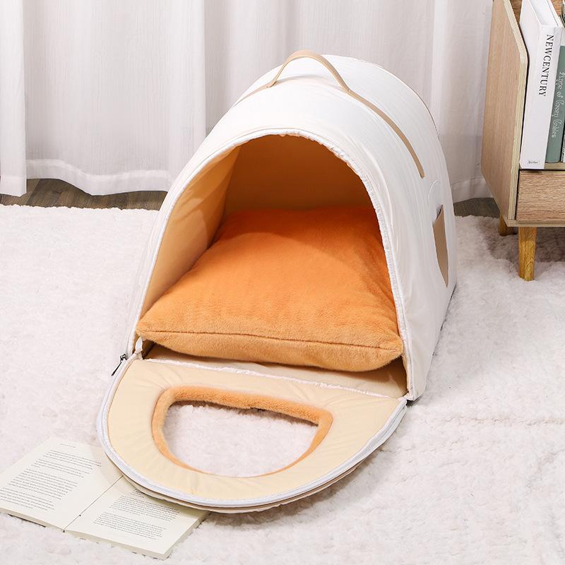 New Pet Nest Is Convenient for Going Out, Portable Zipper Model, Cat Warm House, Winter Cold-proof Dog Cage Cat House