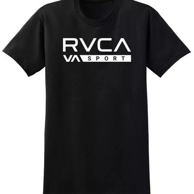 Amerykański Retro Nowa Koszulka T-shirt z Logo RVCA Męski T-shirt Letnia Nowa Retro Moda Męskie i Damskie Góry