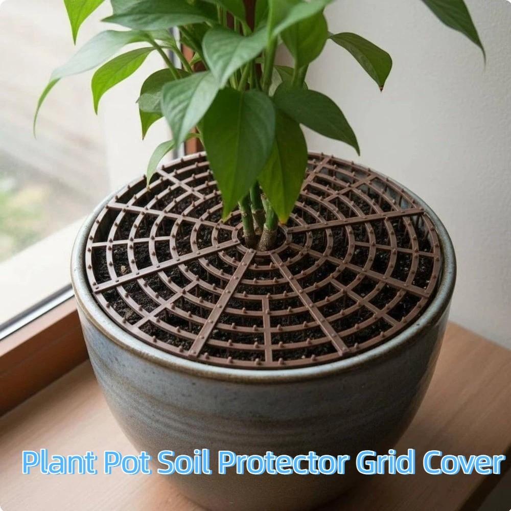 Breathable Mesh Flowerpot Soil Guard Barbed Cut-Outs Spiked Soil Protection Grid Potted Plants