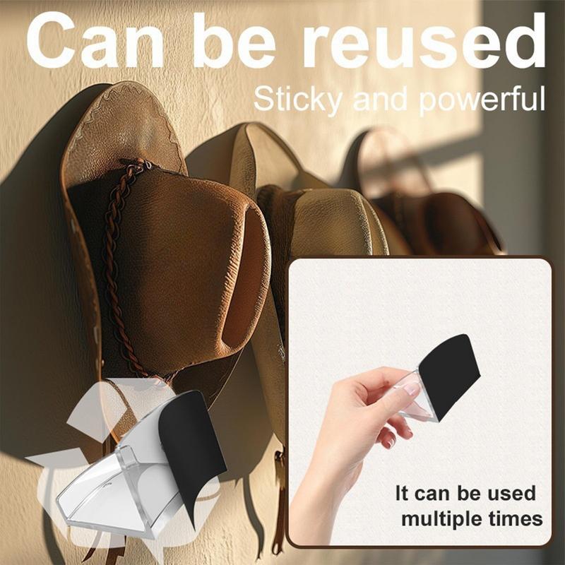 Hat Hooks For Wall No Punching Hat Hanger Anti-Slip Adhesive Hooks For Bedroom Bathroom Kitchen Laundry Entryway Wall Door