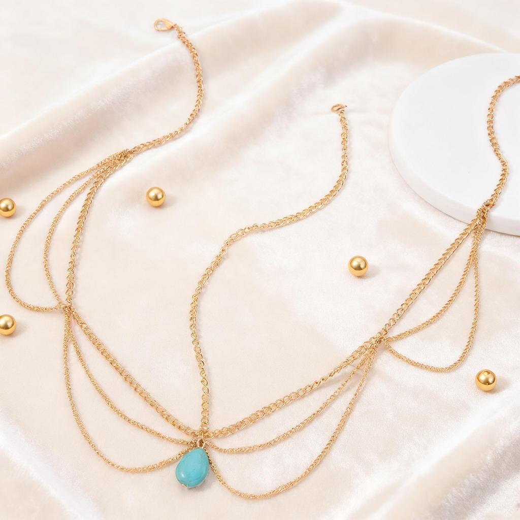 High-end Fashion Pearl Tassel Head Chain with Multi-layer Sequins for Women