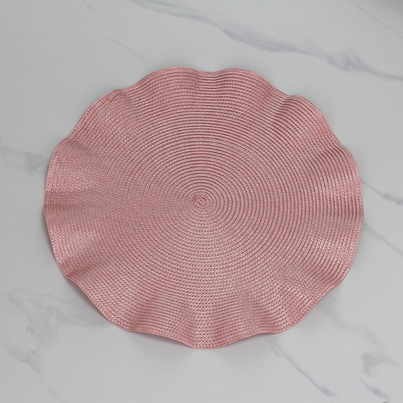 

Набір із 6 круглих скатертин-підставок, однотонні, з воланами, плетені, миючі, для обіднього столу, термостійкі, протиковзкі, кухонні аксесуари 6PCS-38cm