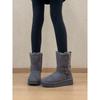Casual Versatile Round Head Matte Thick-soled Three-breasted Foldable Velvet Belt Buckle Snow Boots