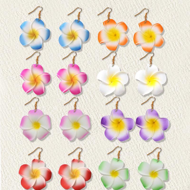 Plumeria Earrings - Versatile Travel & Daily Wear, 8 Color Options