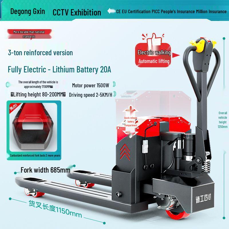 All-Terrain Electric Forklift for Warehouse and Construction Pallet Handling
