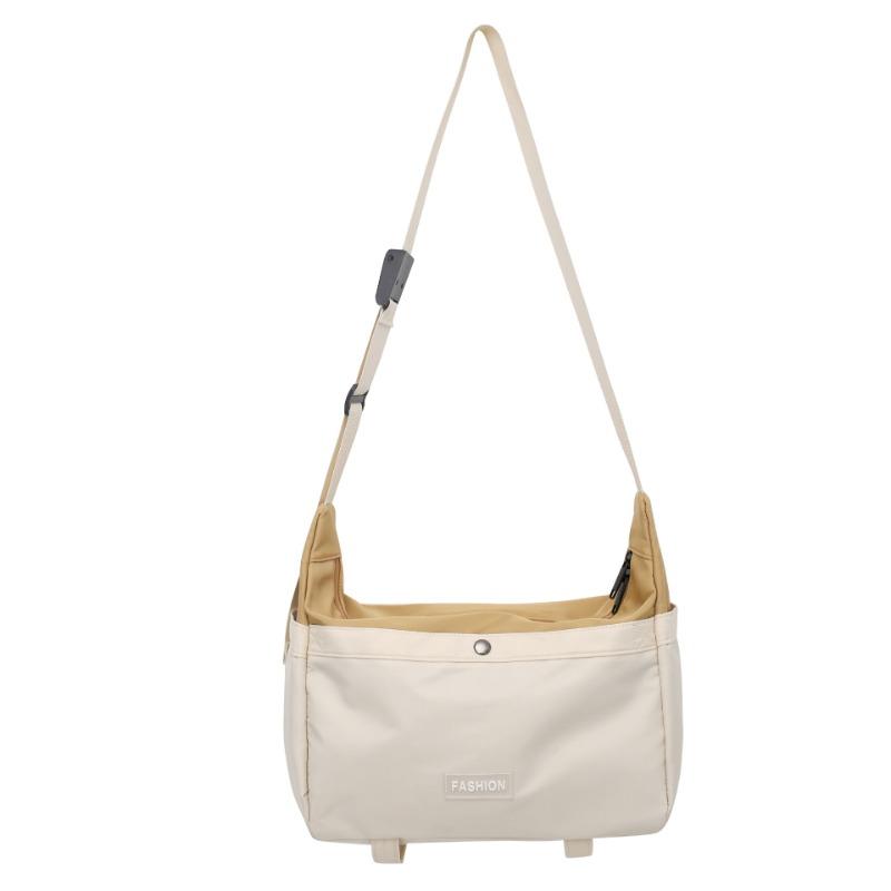 

Осень и зима новая пара наплечная сумка нейлоновая сумка-мессенджер мужская и женская большая вместимость повседневная сумка подушка академический стиль белый