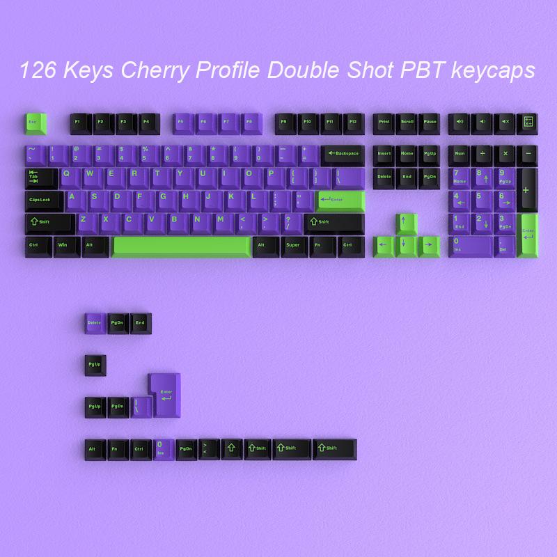 114 Keys Ink Blue Double Shot PBT Keycaps Cherry Profile Custom Keyboard Key Caps for Gateron MX Switches Gaming Keyboards