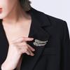 Women Alloy Brooch Pin, Wings Shape Lapel Badge with Sparkling Rhinestones, Brooch Versatile Accessory for Sweaters Collars Hats Bags Coats Scarves
