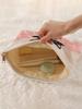 1 cat patterned corduroy makeup bag, lightweight zipper makeup storage box, multifunctional bag with lining