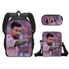 Modern Miami Messi Backpack Set With Breathable Polyester And Lightweight Design For School Use