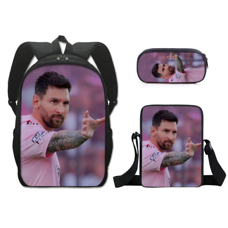 Modern Miami Messi Backpack Set With Breathable Polyester And Lightweight Design For School Use