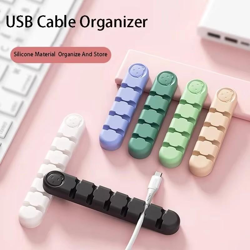 46 Wire Slot Usb Cable Organizer Management Wire Holder Cable Winder Tidy Silicone Clips For Mouse Keyboard Earphone Protector