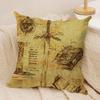 Retro Sketch Cushion Cover Silky Short Plush DoubleSided Printed Pillow Case for Sofa All Seasons Home Decor Gift