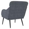 Vidaxl Fotel, Ciemnoszary, 63X76X80 Cm, Obity Aksamitem