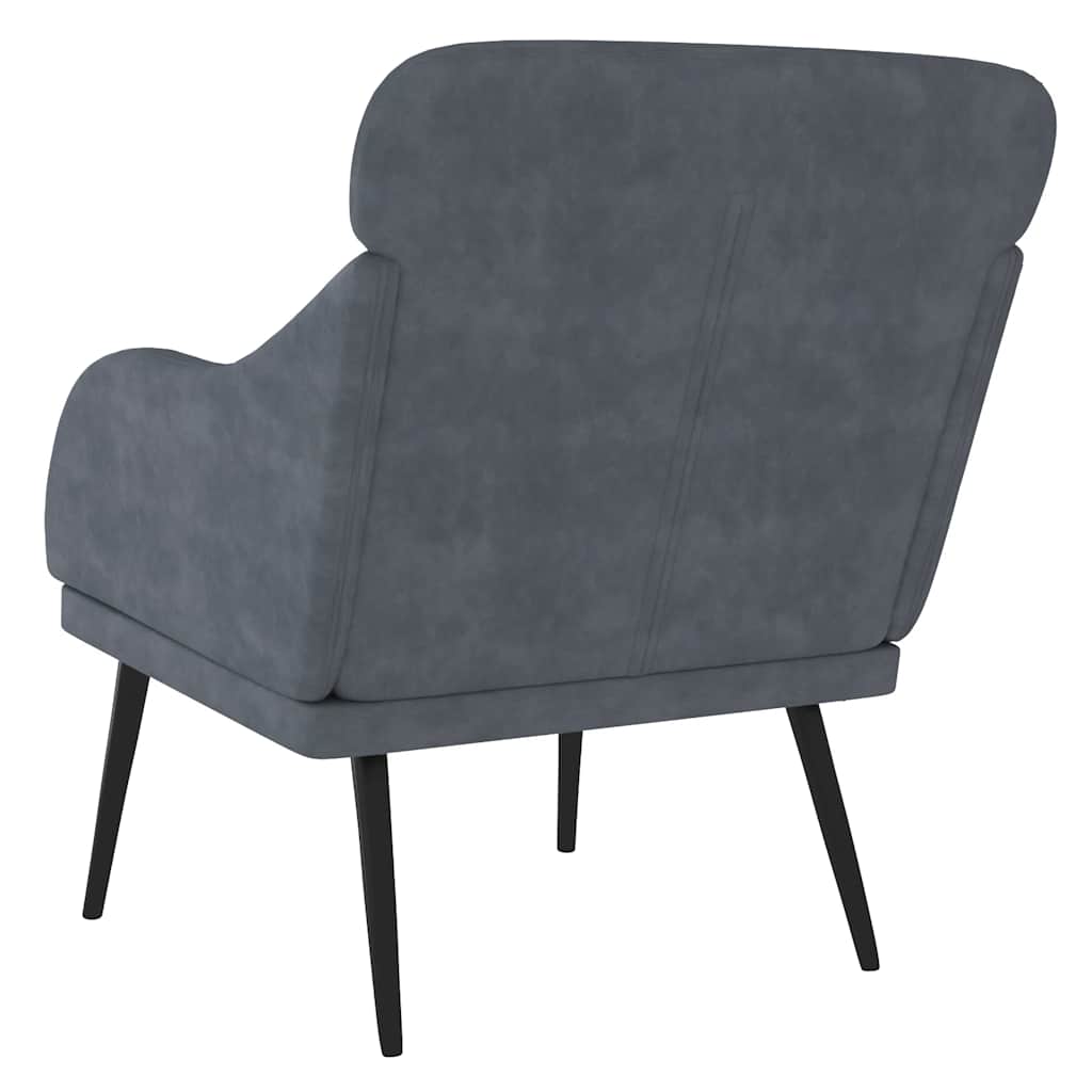 Vidaxl Fotel, Ciemnoszary, 63X76X80 Cm, Obity Aksamitem