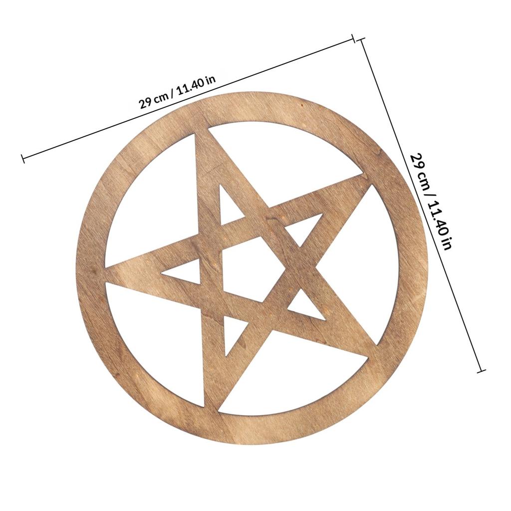 Carved Wooden Altar Pentacle Decoration Premium Wood Religious Ritual Sacrifice Tray Retro Style Altar Ornament Wooden Carving