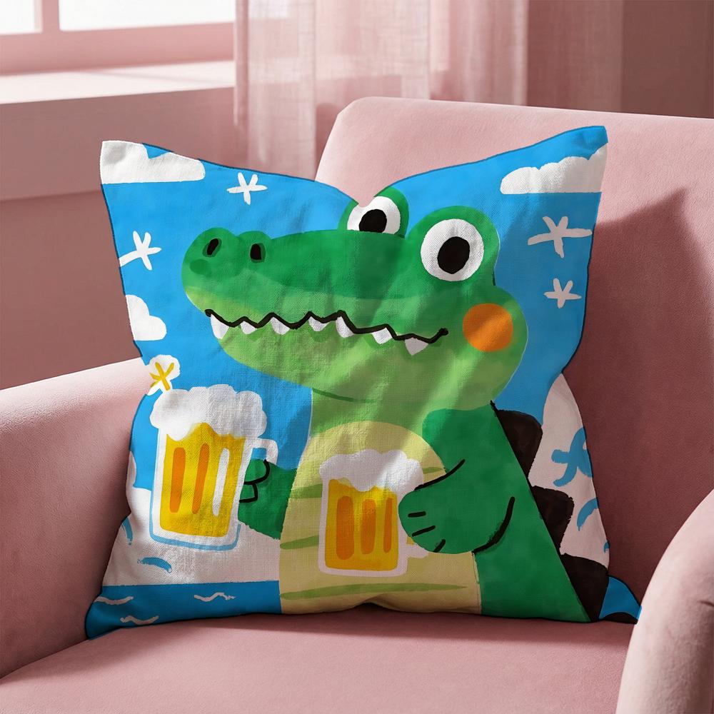 Animal Cute Crocodile Cushion Cover MultiScene Pillow Cover for Home  Car  Reversible Soft  Durable for Daily Use