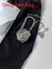 Metallic Rose Flower Mini Box Bag With Magnetic Closure For Daily Fashion Accessories