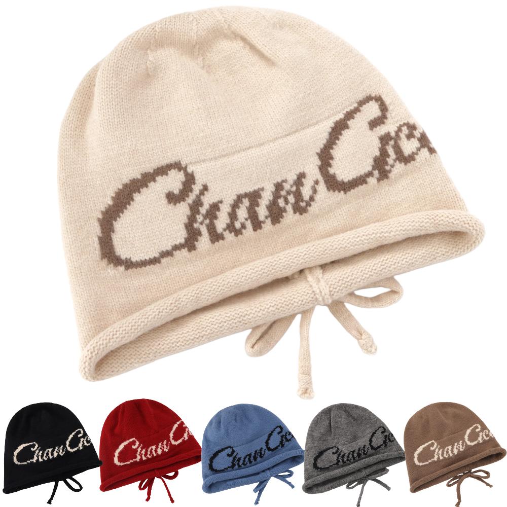 Neuer Stil Lässige Mode Wintermützen Trendige Beanies Mütze für Damen Streetwear Dandy Hut mit Kordelzug Winter Strickmützen