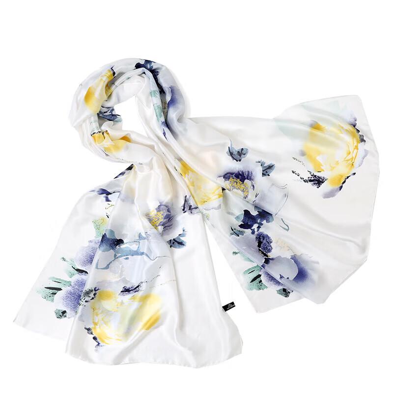 A-S029 Floral Satin Long Scarf