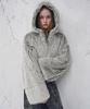 Avandress Champagner Pelzjacke Hellgrau