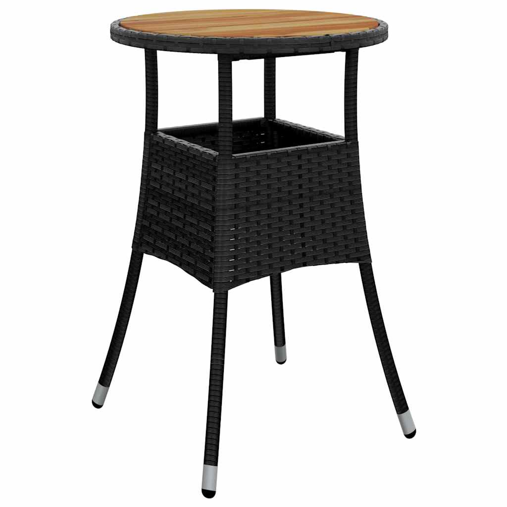 Garden Dining Set 5 pcs Black Poly Rattan