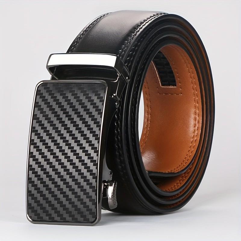 Men's Two-Layer Cowhide Leather Belt with Automatic Buckle - Versatile Business Style